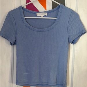 Blue Ribbed Women's Top